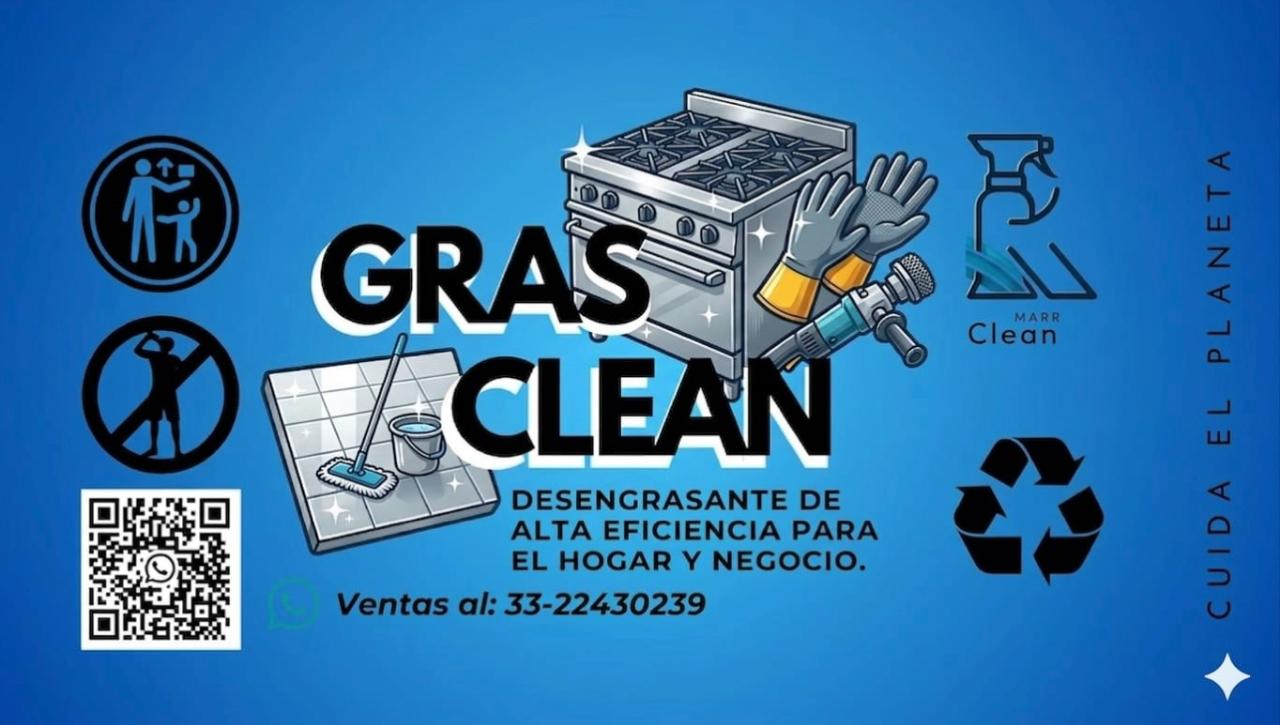 GrasClean Multiusos - Desengrasante azul de gran eficiencia